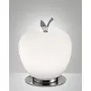 Image de Lampada da Tavolo Wendy 8W LED Integrato 3000K Bianco e Cromato, Regolazione Luce al Tocco, Vetro Soffiato - Design Moderno