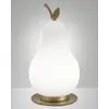 Image de Lampe de table Wilma 8W LED intégrée 3000K Blanc/Laiton satiné, variateur tactile, IP20, 230V, design en métal et verre - Wilma