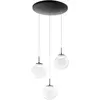 Image de Ariel - Suspension circulaire Fabas Luce 3 lumières - LED 21W dimmable - Rosace ronde transparente d.35cm