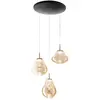 Image de Suspension Deva Ø500Mm, Led 42W, 4530Lm, 2700K/3000K/4000K, Réglable, Structure En Métal Et Verre Borosilicate Ambré, Design Élégant Et Moderne.