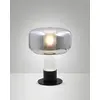 Image de Lampe de table Flick fumée, structure en métal et verre borosilicate, variateur tactile, douille E14 15 W, indice de protection IP20 - Flick