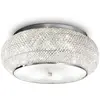 Image de Plafonnier contemporain Pasha' Métal-Cristal Chrome 10 Lumières E14