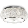 Image de Ideal Lux Pasha' - Plafonnier À 10 Ampoules Au Chrome, Cristal, E14
