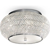 Image de Plafonnier contemporain Pasha' Métal-Cristal Chrome 6 Lumières E14