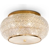 Image de Pasha' Plafonnier contemporain Métal-Cristal Or 6 Lumières E14