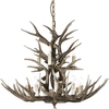 Image de Ideal Lux 113975 Chalet Bois XL Lustre bois de cerf Ø 100cm Lampe à suspendre 12 flammes