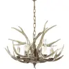 Image de Ideal Lux 115497 Chalet M Lustre en bois de cervidés Ø 67 Lampe à suspendre à 6 flammes Rustique