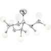 Image de Plafonnier contemporain Nodino Métal Chromé 9 Luminaires G9 3W 3000K Lumière Chaude