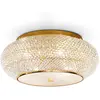 Image de Pasha' Plafonnier contemporain Métal-Cristal Or 14 Lumières E14