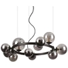 Image de Suspension contemporaine Perlage Métal Noir 11 Lumières G9 3W 3000K Lumière Chaude