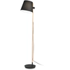 Image de Ideal Lux AXEL PT1 Lampadaire avec douille E27 Structure noire Tige en bois naturel Tête de lampe réglable en hauteur