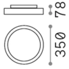 Image de Plafonnier moderne Fly Aluminium-Plastic Noir Led 18W 3000K Warm Light