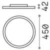 Image de Plafonnier moderne Fly Slim Aluminium-Plastic Blanc Led 26W 4000K D45Cm