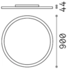 Image de Plafonnier moderne Fly Slim Aluminium-Plastic Blanc Led 65W 4000K D90Cm
