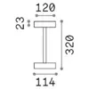 Image de Lampe de table d'extérieur Ideal Lux 347868 TOFFEE avectactile, 320 mm, LED, 2 W, 320/170 lm, 3000 K, IP54, marron, batterie rechargeable, marche/arrêt