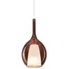 Image de Suspension contemporaine Kalique, verre, cuivre, blanc et chrome, 1 ampoule E27, hauteur 36 cm