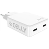 Image de Celly SLIMTC2C65WWH chargeur d'appareils mobiles Ordinateur portable, Smartphone, Tablette Blanc Secteur Charge rapide Intérieure - Neuf