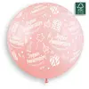 Image de Ballon Joyeux Anniversaire Rond - 80 Cm - Rose