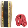 Image de Pneus de vélo de course Vittoria Corsa Pro Speed G2.0 700c x 26 + chambre à air en latex, multicolores. 700C x 26, multicolores