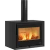 Image de Poêle à bois Dante - 8,8 kW - Rdt: 85,5% - B. 30 cm - Acier noir