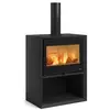 Image de Poêle À Bois Raccordable - La Nordica Dante.16 Avec Range-bûches 12.4 Kw