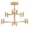 Image de Plafonnier Led Moderne En Métal Couleur Or, Structure En Aluminium Peint Par Poudrage, Diamètre 70 Cm, 68W, Lumière Chaude 3000K - Marque Perenz