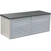 Image de Coffre De Jardin En Polypropylène Et Acier 390l   Dimensions 143,5x53,4x56,8 Cm   Siège Confortable Pour 2 Personnes   Verrouillable   Bricoshop24