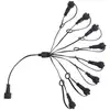 Image de Prise 8 Sorties Noir Pour Guirlande Smart Connect   Connecteur 8 Voies Con8-2p   Ip44 Pour Utilisation Extérieure   Câble Noir 15+8x15cm