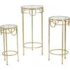 Image de FURNLUX Support TV Set Gold 33cm (3pcs.) / Couleur principale : Gold / Dimensions : 33 x 70 x 33 cm