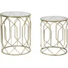 Image de Tables Basses Tunisi Glam Gold - Lot De 2 Tables Rondes En Fer Et Verre, Ø 42 X 53-38 X 47 Cm - Collection Style Parent Sku 940