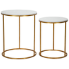 Image de Ensemble De 2 Tables Basses Simply Marble - Métal Doré Et Plateau En Marbre Blanc, Ø 52X63-42X53 Cm - Collection Style Parent Sku 940