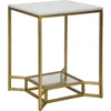Image de Mauro Ferretti table d'appoint Double Marble 47x47x60 cm or blanc