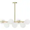 Image de Lustre moderne au design en métal doré et boules de verre blanches Glamy 7