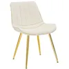Image de Ensemble De 2 Chaises Paris Glam Crème Et Or - Chaises En Tissu Rembourré Avec Structure En Métal Doré, Dimensions 51 X 59 X 79 Cm - Chaises Design