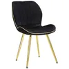 Image de Ensemble De 2 Fauteuils Paris Space Noirs Et Dorés, Fauteuils Revêtus De Velours Synthétique Noir Avec Dossier Ergonomique, Glamour Et Sophistiqué