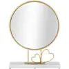 Image de Miroir mural "Coeur" de Mauro Ferretti, dimensions 30x9x39,5 cm, finition marbre doré