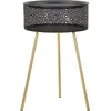 Image de Mauro Ferretti table d'appoint Blacky Ø 40x65 cm noir or