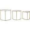 Image de Mauro Ferretti table d'appoint Triangle set de 3 Ø 60x50-50x45-40x40 cm or