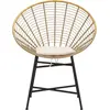 Image de Chaise en métal et rotin avec coussin blanc Boho-Chic Panama