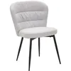 Image de Lot De 2 Chaises Losanna Grises 58 X 60,5 X 85 Cm - Chaises En Tissu Rembourrées Avec Pieds En Métal Noir - Design Glamour Années 70