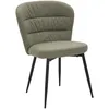 Image de Lot De 2 Chaises Losanna Vertes 58 X 60,5 X 85 Cm - Chaises Rembourrées En Tissu Avec Pieds En Métal Noir - Design Glamour Années 70