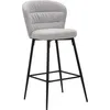 Image de Tabouret de bar FURNLUX Losanna Gris 52cm (2 pièces) / Couleur principale : Gris / Dimensions : 52 x 108 x 59 cm