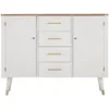 Image de Commode Matera 37 x 90 x 117 cm Frêne Pin MDF Métal Blanc Marron