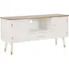Image de FURNLUX Tv-stand Matera Blanc 117cm / Couleur principale : Blanc / Dimensions : 117 x 60 x 40 cm