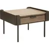 Image de Table basse Toronto 60x60x41 cm en sapin et fer, coloris gris et marron, avec 2 tiroirs - Style moderne et fonctionnel