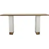Image de Table de salle à manger Tavolo 180 x 90 x 76 cm frêne MDF métal brun blanc