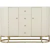 Image de Highboard Sharon 120 x 85 x 40 cm MDF pin métal plastique blanc or