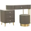 Image de FURNLUX Table console Sharon Gris 120cm / Couleur principale : Gris / Dimensions : 120 x 75 x 40 cm