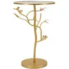 Image de Table d'appoint Mauro Ferretti « Oiseaux » dorée, 38 x 60 cm
