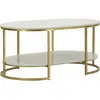 Image de Table basse Mauro Ferretti en métal doré et marbre.
